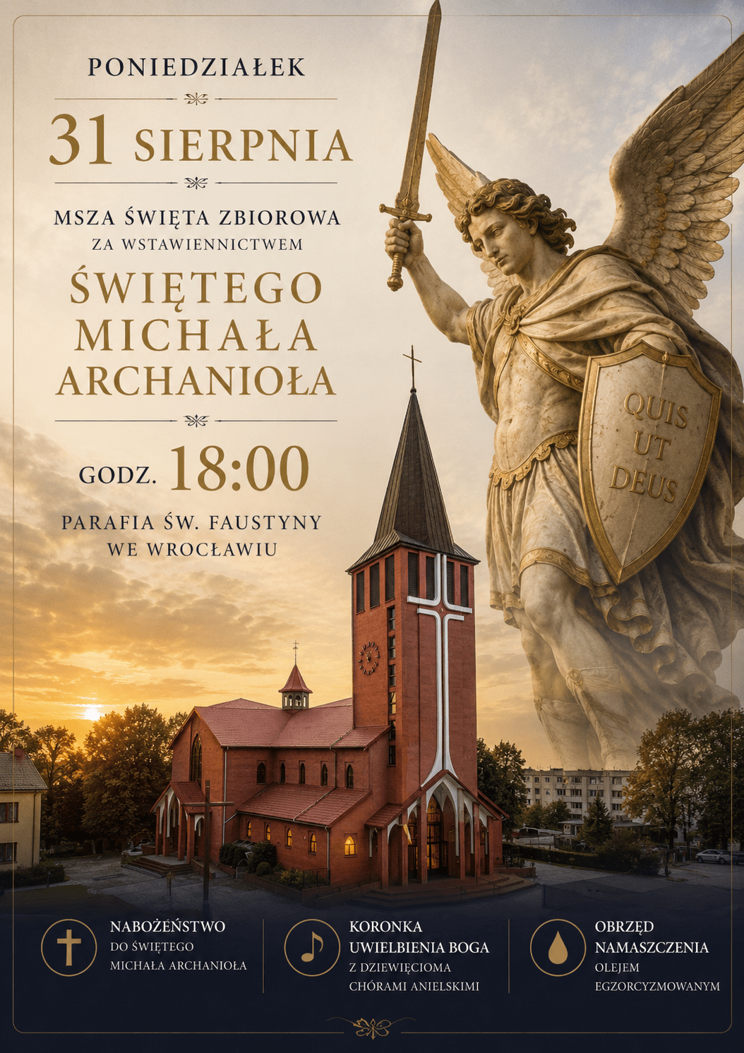 Featured Post Image - Msza św. do św. Michała Archanioła z obrzędem namaszczenia olejem egzorcyzmowanym